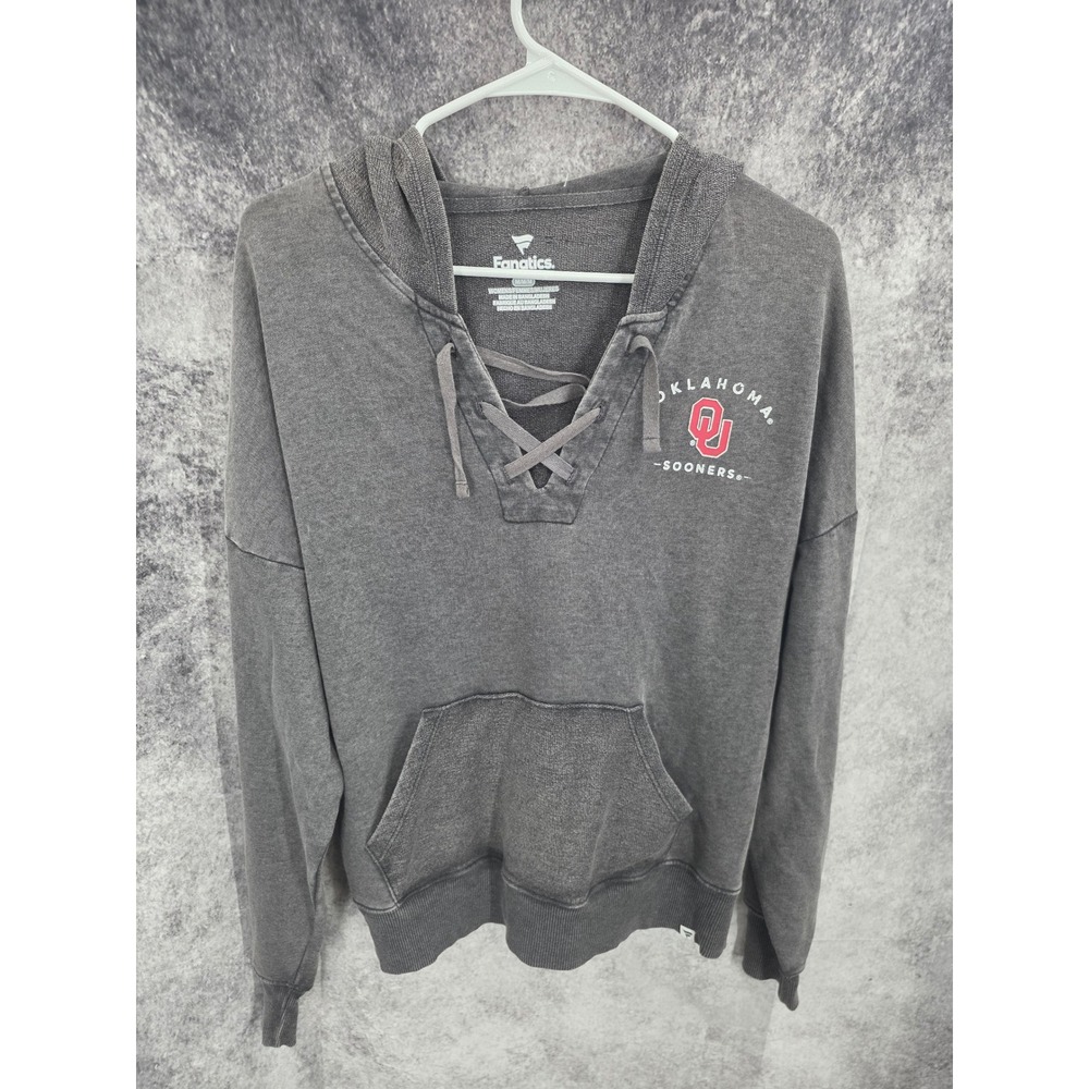 Oklahoma Sooners Fanatics Hoodie Womens Medium Gray NCAA Gameday Athleisure